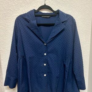 Pomander Place Deep Blue Textured Top